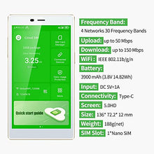 Load image into Gallery viewer, GlocalMe G4 Pro 4G LTE Mobile Hotspot Router, with US 8GB & Global 1.1GB Data, 5ā Touch Screen LCD Display Portable WiFi hotspot for Travel, No Contract, SIMFREE, High Speed Pocket WiFi Device (White)