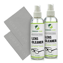 Load image into Gallery viewer, Lens Cleaner Spray Kit – Green Oak Professional Lens Cleaner Spray with Microfiber Cloths – Best for Eyeglasses, Cameras, and Lenses - Safely Cleans Fingerprints, Dust, Oil (2oz Travel Pack)