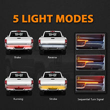Load image into Gallery viewer, SS VISION Aluminum Triple Row Tailgate Light Bar- Bright LED Chips, Waterproof Plug-and-Play with 4-Way Flat Connector Wire, Red Brake, Sequential Turn signal, Strobe Light for Trucks Trailers