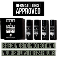 Load image into Gallery viewer, RUGGED & DAPPER Organic Lip Balm Set for Men | Natural Eucalyptus + Mint Flavor | Pack of 4 tubes