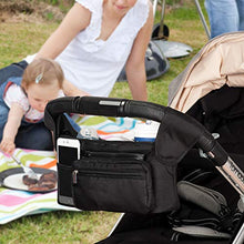 Load image into Gallery viewer, Universal Stroller Organizer with Insulated Cup Holder by Momcozy - Detachable Phone Bag & Shoulder Strap, Fits for Stroller like Uppababy, Baby Jogger, Britax, Bugaboo, BOB, Umbrella and Pet Stroller