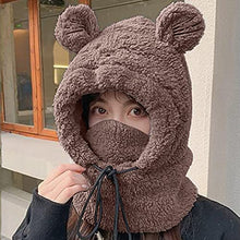 Load image into Gallery viewer, BCDlily Womens Beanie Hat Neck Warmer Cute Cold Weather Winter Ski Hat Ear Warmer Windproof Fleece Cap (Coffee)