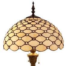 Load image into Gallery viewer, Tiffany Floor Lamp Crystal Pear Bead Stained Glass Lampshade Coffee Table Reading Lamps Antique Style Base Lighting W16 H64 Inch Living Room Bedroom Bookcase Dresser Bedside Desk S005 WERFACTORY