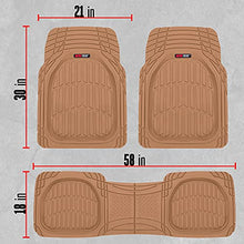 Load image into Gallery viewer, Motor Trend 923-BG Beige FlexTough Contour Liners-Deep Dish Heavy Duty Rubber Floor Mats for Car SUV Truck & Van-All Weather Protection Trim to Fit Most Vehicles(Tan Beige)