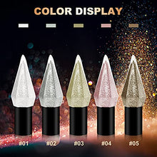 Load image into Gallery viewer, Erinde 5 Colors Glitter Eyeliner Liquid Set, Metallic Shimmer Eyeshadow, Silver Gold Diamond Eye Liner Stick, Long Lasting Glow Eyeliner Eye Shadow, Ideal Gift Make Eyes Sparkle