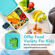 Load image into Gallery viewer, Lehoo Castle Bento Lunch Box for Kids with 4 Compartments,1300ml Lunch Containers with Ice Packs Sauce Jar, Spoon&Fork, Durable, Leak Proof, BPA-Free and Food-Safe Materials(Blue)