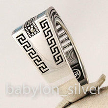 Load image into Gallery viewer, Solid 925 Sterling Silver Turkish Handmade Marcasite & Simulated Turquoise Luxury Men's Ring (8)