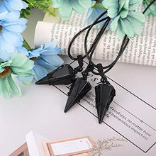 Load image into Gallery viewer, PESOENTH Obsidian Necklace Black Quartz Crystal Dowsing Pendulum Divination Healing Necklace Cord Adjustable,Gemstone Hexagonal Pointed Cone Reiki Chakra Pendant