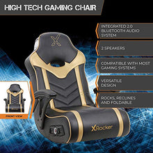 Load image into Gallery viewer, X Rocker 24K 2.1 BT Floor Rocker Gaming Chair, 36.2" x 20.8" x 31.5", Black/Gold