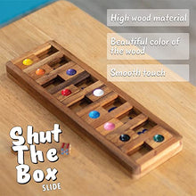 Load image into Gallery viewer, Shut The Box Board Games Wooden with Math Board Games Kids Player Wooden Box of Brain Teaser Puzzles for Family Educational Board Games and Get Fun on Game to Teach Kids to Count on Math