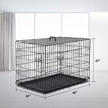 Load image into Gallery viewer, Vnewone Large Dog Crate Dog Cage Medium Dog Kennel Animal Pet Crate Pet Cage Metal Wire Double Door Folding Fully Equipped Outdoor Indoor with Plastic Tray and Handle (48")