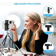 Load image into Gallery viewer, Mini Tripod, 6 inch Extendable Portable Desktop Phone Tripod Stand with Phone Holder, Lightweight Tripod for Cellphone/Webcam/Gopro/Small Camera