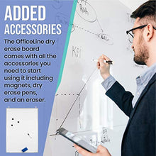 Load image into Gallery viewer, Officeline Ultra-Slim, Lightweight Magnetic Dry Erase Board & Accessories (Includes Whiteboard Pen & Pen Tray, 3 x Magnets & Eraser) (24 x 36 Inch)