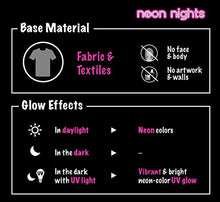 Load image into Gallery viewer, Fabric & Textile UV Paint Set | Set of 8 Neon Black Light Glow Paints | Fluorescent Clothing Colors | Glowing Fabric Paints