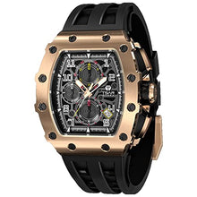 Load image into Gallery viewer, TSAR BOMBA Mens Watches Luxury Tonneau Watches for Men Waterproof 50M Analog Replica Watch Chronograph Calendar Date Menâs Dress Business Work Watch Diver Large Square Face Wristwatch