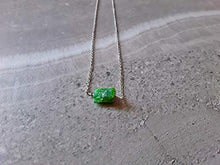 Load image into Gallery viewer, Raw Chrome Diopside Petite Necklace Stainless Steel
