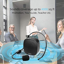 Load image into Gallery viewer, Voice Amplifier MAONO AU-C03 Ultralight(0.29 lb) Cardioid Portable Rechargeable Wired Microphone with Waistband,Support SD Card/AUX Input for Teachers, Coaches, Tour Guides, Market(Black)