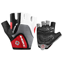 Load image into Gallery viewer, INBIKE 5mm Gel Pad Half Finger Bike Bicycle Cycling Gloves Red XX-Large