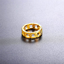 Load image into Gallery viewer, U7 18K Gold Plated 7mm Wide Band Cuban Link Chain Ring, Size 10