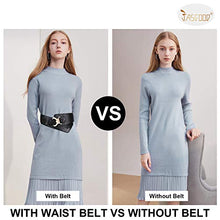 Load image into Gallery viewer, JASGOOD Wide Elastic Stretch Waist Belt Women's Adjustable Fashion Snake Pattern Dress Belt(Black,Suit Waist 25-28 Inch)