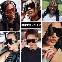 Load image into Gallery viewer, Fashion Flat top Rihanna Sunglasses Ladies Anti-blue Light Sunglasses Retro Square Sunglasses Design Rivet Sunglasses Clear Lens