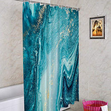Load image into Gallery viewer, Batmerry Abstract Art Marble Agate Decorative Shower Curtain, Abstract Painting in Blue Green Design Cute Long Wide with Rust Proof Grommets for Bathroom Waterproof Washable