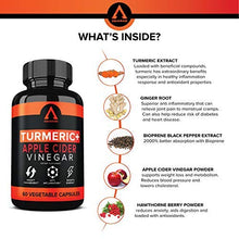Load image into Gallery viewer, Turmeric Curcumin Capsules Bioperine 1650mg Supplements with Apple Cider Vinegar Black Pepper Ginger Extract, Tumeric Organic Powder Pills, Premium Joint & Healthy Inflammatory Support (2-Pack)