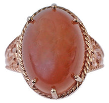 Load image into Gallery viewer, Carillon Chocolate Moonstone Natural Gemstone Oval Shape 10K Rose Gold Ring For Women for Men | Size: 4 to 10