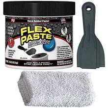 Load image into Gallery viewer, Flex Seal Black Flex Paste 1lb - Leak Repair Bundle with Putty Knife Set + Daley Mint Cleaning Towel | Quickly Fills Gaps, Holes, Cracks