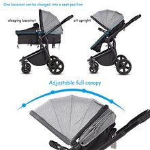 Load image into Gallery viewer, Costzon Infant Stroller, 2-in-1 Convertible Bassinet, Foldable Baby Carriage with Foot Cover, 5-Point Harness, Adjustable Recliner, Handlebar, Large Storage Basket (Gray)