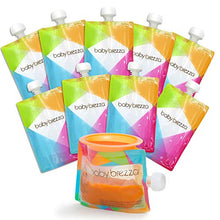 Load image into Gallery viewer, Baby Brezza Reusable Baby Food Storage Pouches, 10 Pack 7oz - Make Organic Food Puree for Kids or Toddlers and Store in Refillable Squeeze Pouches, Bulk Set is Freezer Safe & Washable