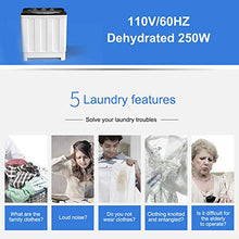 Load image into Gallery viewer, Compact Twin Tub Portable Mini Washing Machine 24lbs Capacity, Washer(16.5lbs)&Spiner(7.5lbs)/Built-in Drain Pump/Semi-Automatic (White&Black)