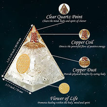 Load image into Gallery viewer, Orgone Pyramid | Selenite Orgonite Pyramid for Peace, Calm & Positive Energy | Healing Crystal Gemstone Pyramid | Orgone Pyramid Crystal - Handmade In India