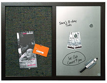 Load image into Gallery viewer, MasterVision Combo Dry Erase Whiteboard and Grey Fabric Bulletin Board, 18" x 24", Black Frame (MX04433168)