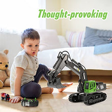 Load image into Gallery viewer, Kidsfaves 11 Channel Multifunction 2.4Ghz Remote Control Excavator Metal Shovel RC Excavator Toy with LED Light Engineering Toys for Boys Girls Kids 3 4 5 6 7 8 9 10 Year