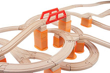 Load image into Gallery viewer, Orbrium Toys Multi-Level 110 Piece Wooden Train Bulk Track Expansion Pack with Stackable Track Riser Stabilizers Compatible with Thomas The Tank Engine Brio Chuggington Melissa & Doug Imaginarium Set