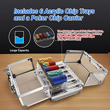 Load image into Gallery viewer, GSE Poker Chip Cases, 600-Piece Acrylic Poker Chip Carrier| 600 Count Poker Chip Holder with 6 Chip Trays (1 Acrylic Chip Case + 6 Chip Trays)