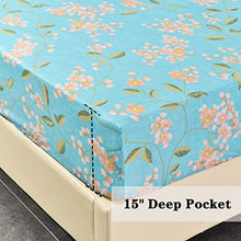 Load image into Gallery viewer, JSD Floral Printed Sheet Set Queen, 4 Piece Brushed Microfiber Sheets Extra Deep Pocket, Ultra Soft Hotel Quality Bedding Sheets