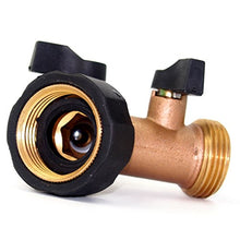 Load image into Gallery viewer, 2wayz Brass 2 Way Hose Splitter. Super Heavy Duty Connector Will Keep You Dry as a Bone & Get The Job Done! Rubber Shut Off Valves Included, Fits ¾” Hoses. A Metal Tap Diverter That Will Never Leak!