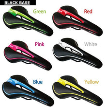 Load image into Gallery viewer, GORIX Bike Saddle Seat Comfortable Cushion with Rail Mountain Road Bicycle for Men and Women (GX-C19) (White×Celeste)