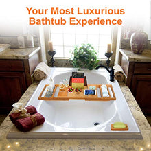 Load image into Gallery viewer, ROYAL CRAFT WOOD Luxury Bathtub Caddy Tray, One or Two Person Bath and Bed Tray, Bonus Free Soap Holder (Natural)