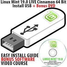 Load image into Gallery viewer, Linux Mint 19.0 LIVE Cinnamon Install USB 16Gb Bootable with Persistence 64 Bit Operating System + Bonus Software & Linux Course DVD Disk