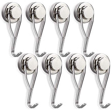 Load image into Gallery viewer, Swivel Swing Magnetic Hook New Upgraded, 40LB(8pack) Refrigerator Magnetic Hooks ,Strong Neodymium Magnet Hook, Perfect for Refrigerator and Other Magnetic Surfaces,62mm(2.44In) in Length