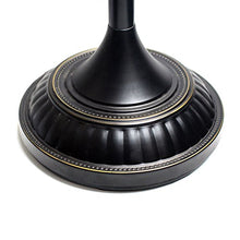 Load image into Gallery viewer, Elegant Designs LF2001-RBZ 1 Light Torchiere Marbelized Glass Shade Floor Lamp, Restoration Bronze/Amber