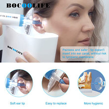 Load image into Gallery viewer, BOCOOLIFE Electric Earwax Removal Ear Irrigation System - Electric Ear Irrigation Kit Ear Cleaner Ear Wax Washer Safe and Easy Ear Cleaning with 4 Pressure Levels, 5 Disposable Tips & Ear Catch Basin