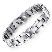 Load image into Gallery viewer, Feraco Magnetic Bracelets for Men Arthritis Pain Relief Sleek Titanium Stainless Steel Magnetic Therapy Bracelet with Removal Tool