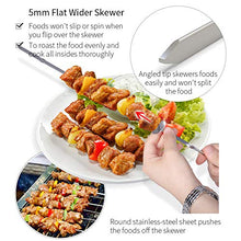 Load image into Gallery viewer, Kabob Skewers for Grilling Metal Flat BBQ Skewers 14” Long Stainless Steel Shish Kebob Skewer, Reusable Wide Grill Skewers Barbecue Sticks Set for Shish Kabob Meat Shrimp Chicken Vegetable, 10 Pack