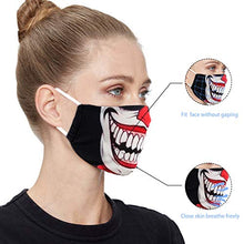 Load image into Gallery viewer, Fashion Cotton Face Mask Reusable for Women Men, Washable Breathable Designer Cloth Fabric Madks,Cubre Bocas Tapa para mascarillas de,Adult Mouth Nose Cover Clown Skeleton Joker Halloween Skull