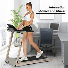 Load image into Gallery viewer, FUNMILY Treadmill, 2.25HP Treadmills for Home with Table & Bluetooth Speaker & Large LCD Monitor, Zero Installation Electric Walking Jogging Machine for Home/Office Use (Gray)