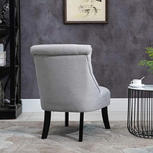 Load image into Gallery viewer, HOMCOM Accent Chair with Upholstered Fabric, Solid Wood Legs and Pillow, Perfect for The Living Room or Bedroom, Grey
